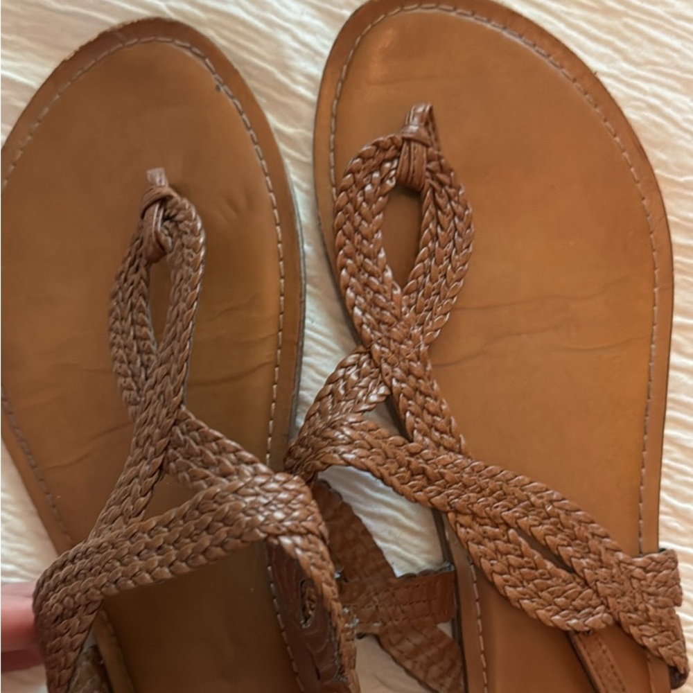 Brown leather sandals